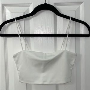 White Spaghetti Strap Crop Top